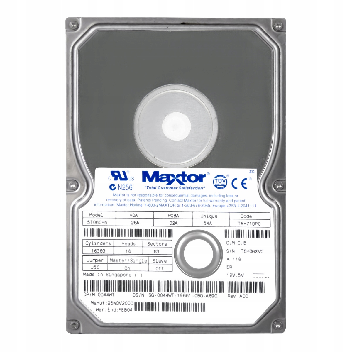 Maxtor 60GB 7.2K 2MB Ata 3.5'' 5T060H6