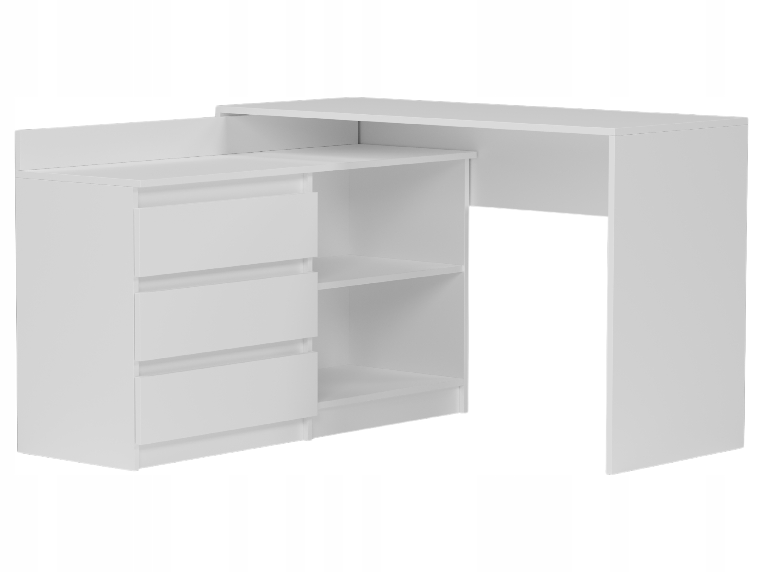 Biurko narożne i komoda zestaw 120x50 białe N-15