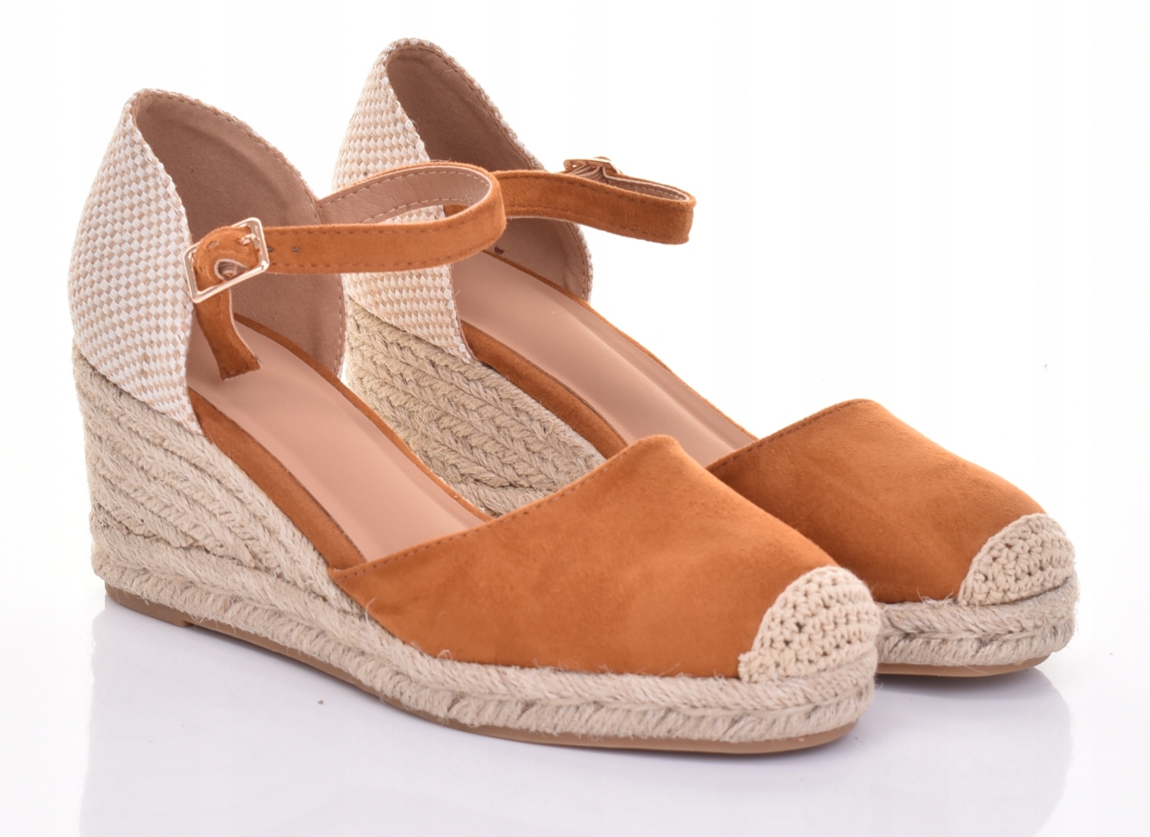 MODNE ESPADRYLE DAMSKIE ELEGANCKIE SANDAŁY NA KOTURNIE Marka bez marki