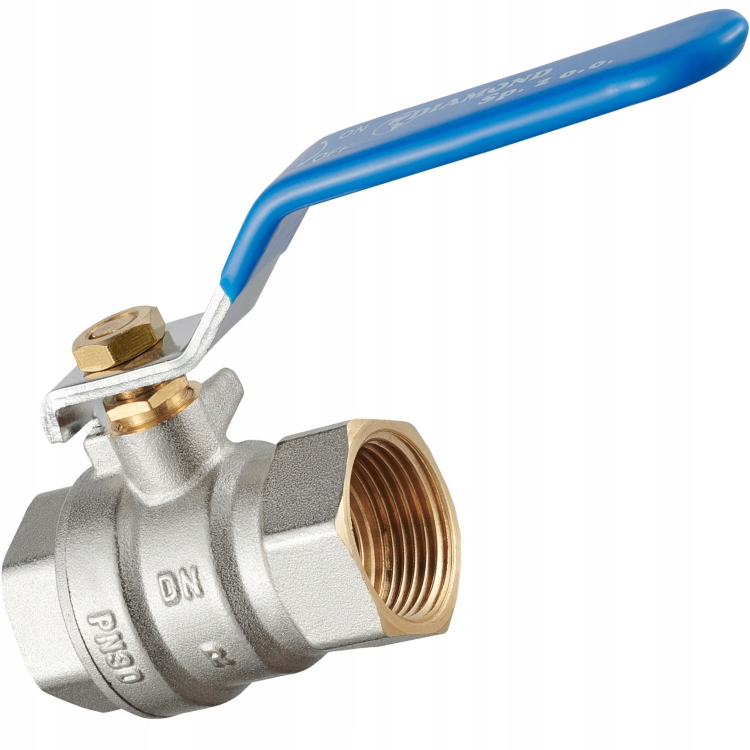 Zawór Kurek Kulowy Ww 2" Z Dławicą Rączka Niebieska Premium PN30