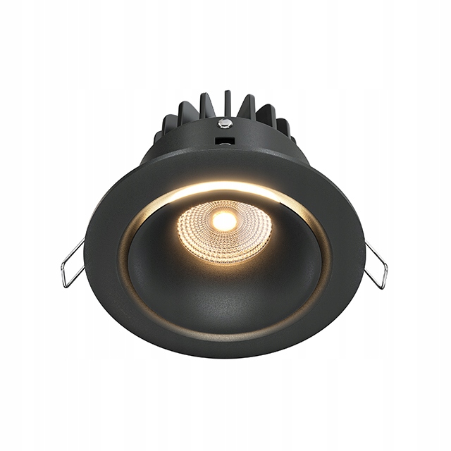 Stropná bodová lampa Led očko okrúhle čierne teplé svetlo Maytoni