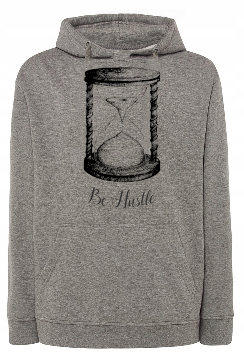 Pánská mikina s potiskem přesýpacích hodin Be Hustle r.XL