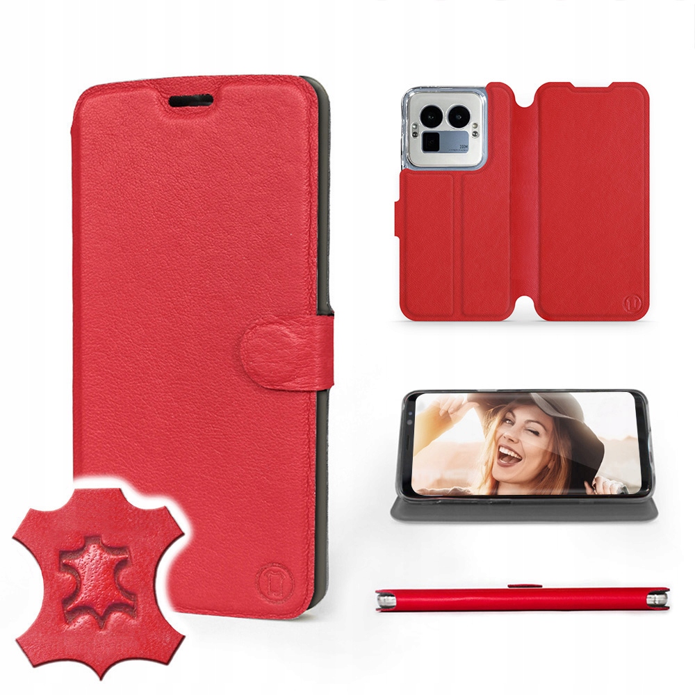 Etui Mobiwear do Realme Gt 8 Pro Red Leather