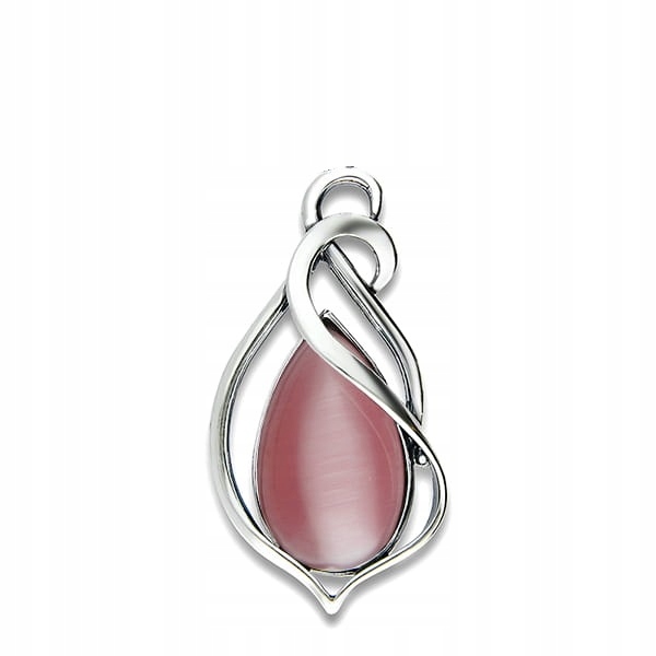 Brož stříbrná Stříbro 925 #450 růžové kočičí oko