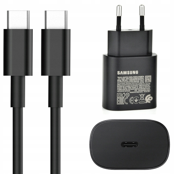 Ładowarka SAMSUNG 25W Super Fast USB C PD + kabel Kolor czarny