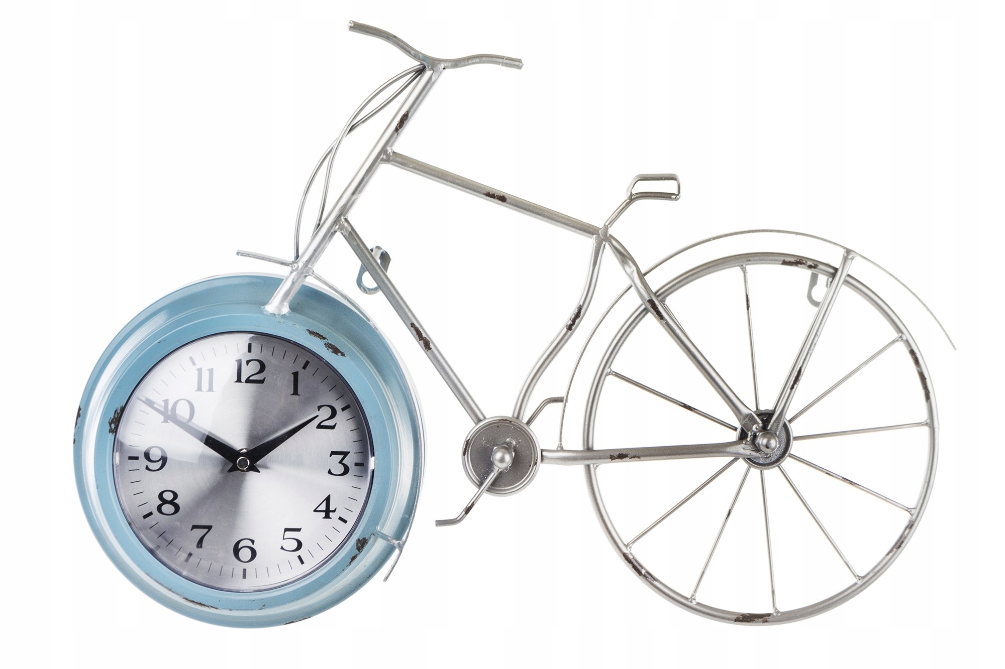 Zega nástěnné kovové kolo pro cyklistu, baterie