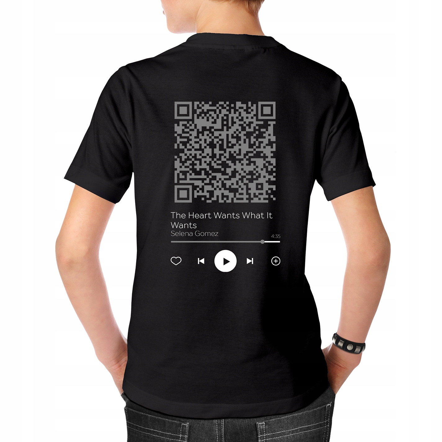 

Męski T-shirt Tył M Czarny Selena Gomez Kod Qr 02