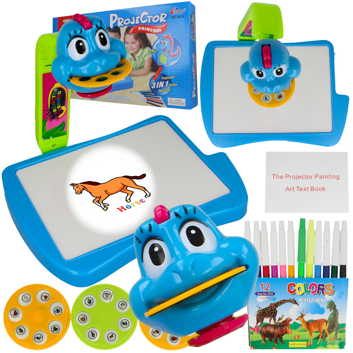 PROJEKTOR RZUTNIK DO NAUKI RYSOWANIA MALOWANIA ze slajdami x21 mazakami