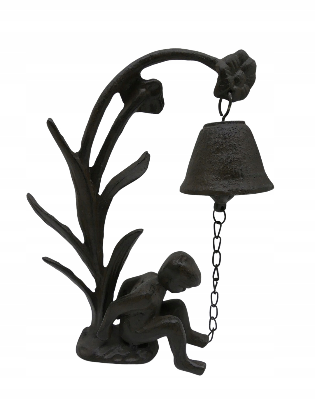 DZWONEK Z ANIOŁKIEM stojący ŻELIWO