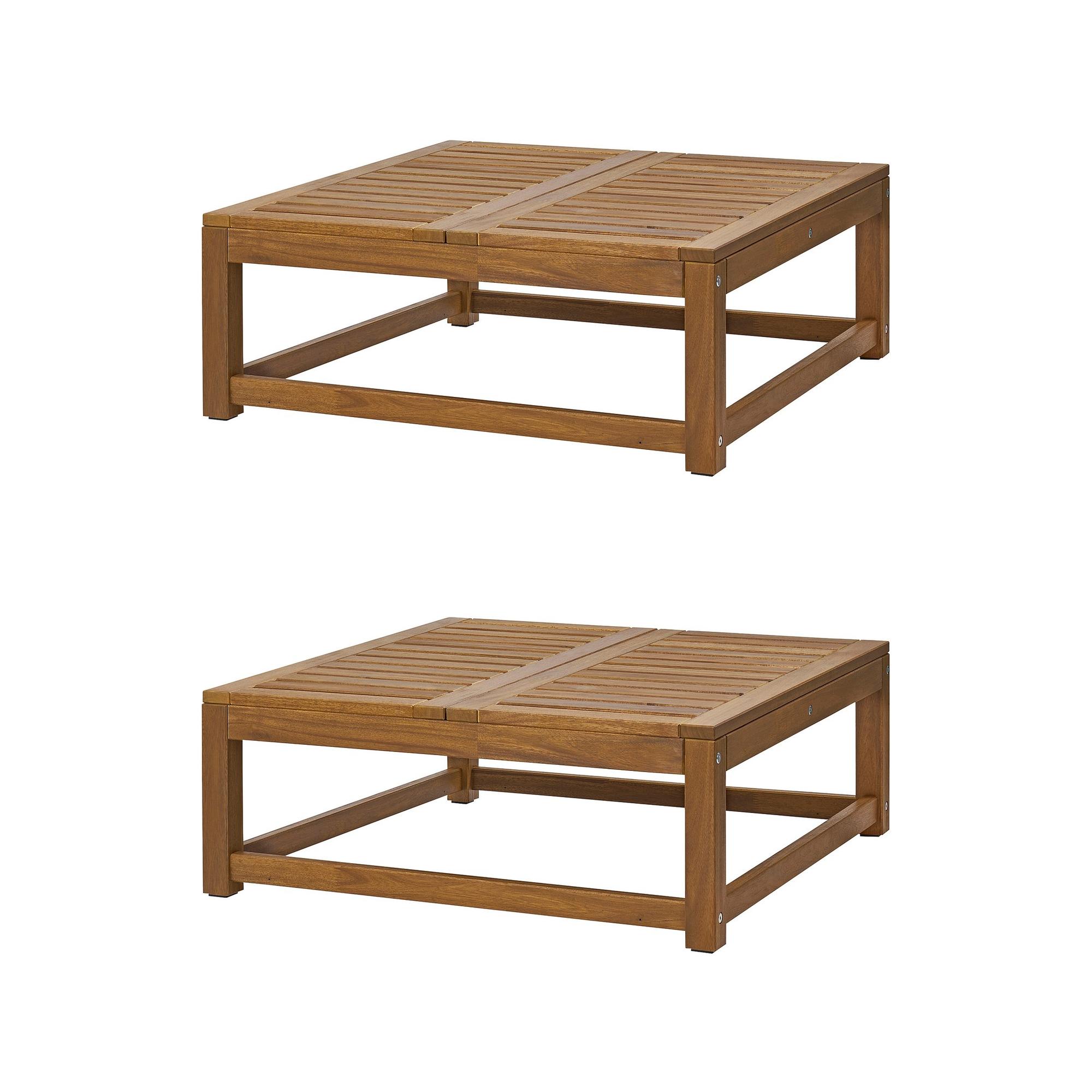 2 szt. Modułowa Sofa Ogrodowa 81x81 cm Akacja Jasnobrązowa