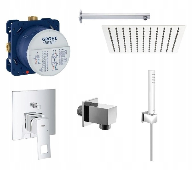 Zestaw podtynkowy z baterią Grohe Eurocube Euphoria deszczownica 25 slim