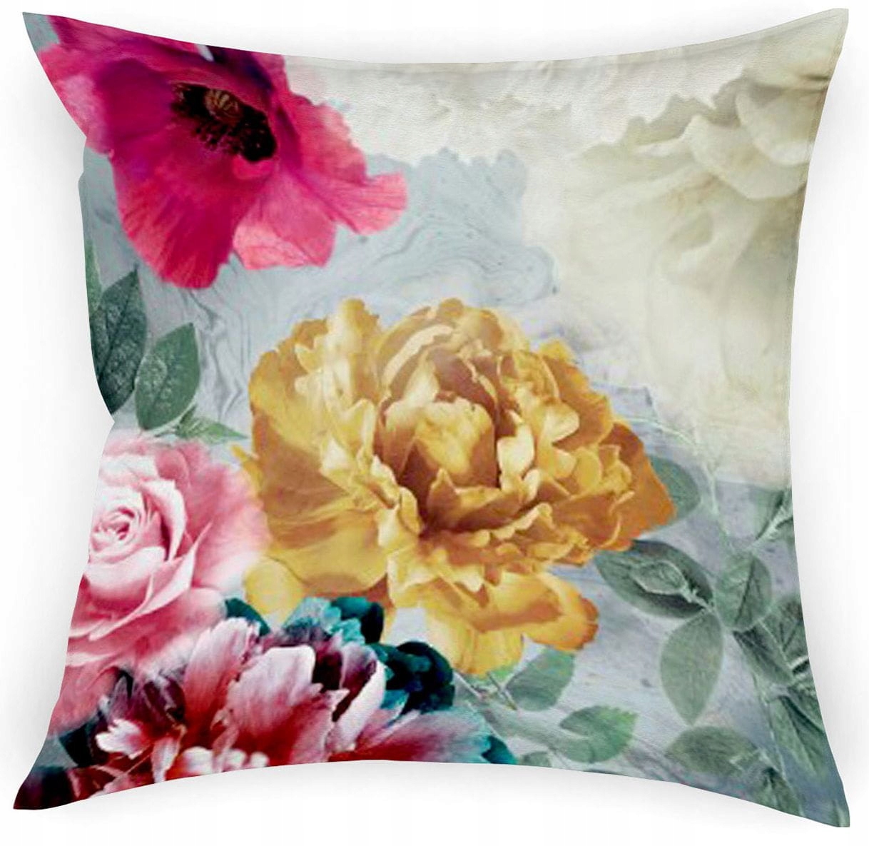 

Poszewka 40x40 na Poduszki Kwiaty Róże Szare 7387