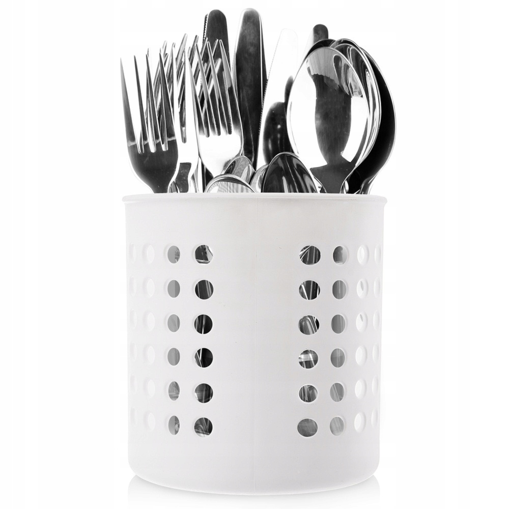 Pojemnik OCIEKACZ BIAŁY sztućce przybory kuchenne koszyk stojak plastikowy Kolor biały