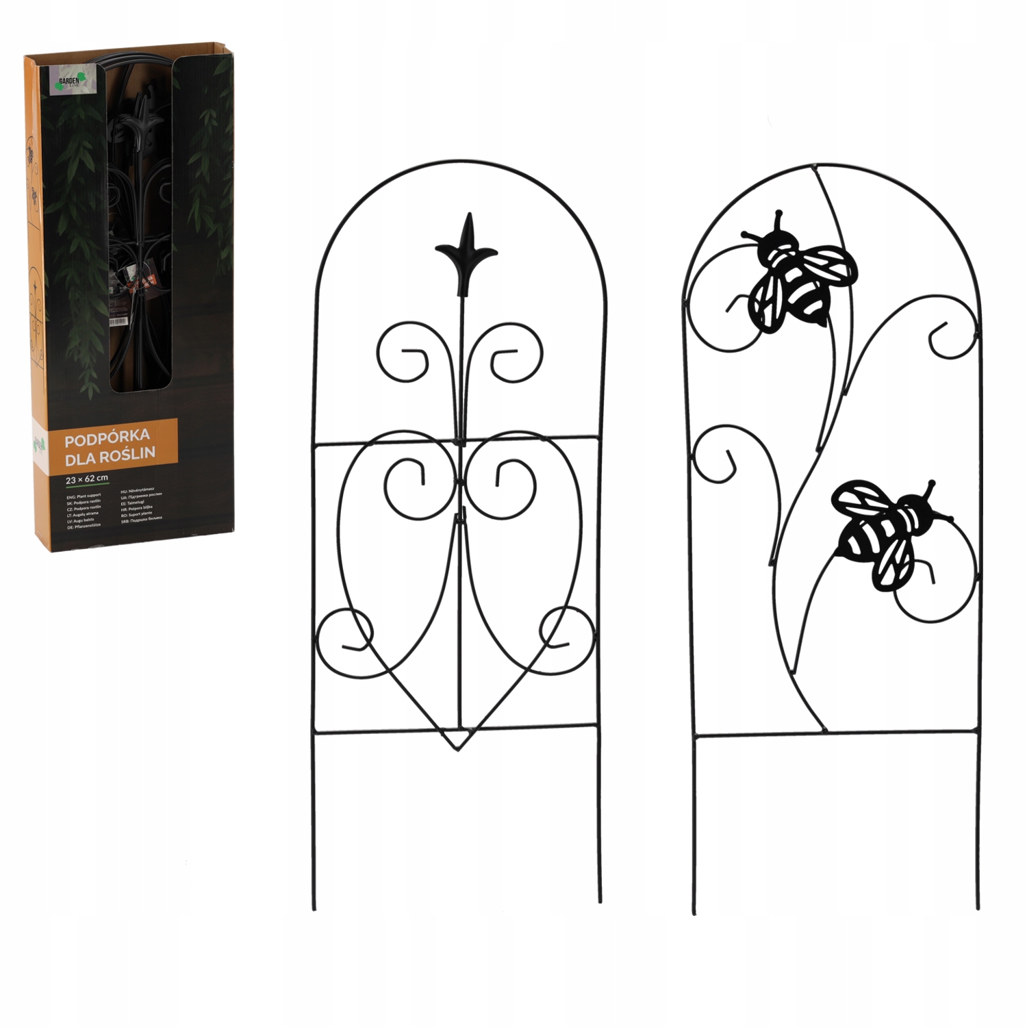 KRATKA PODPÓRKA DO ROŚLIN 23x62cm PERGOLA CZARNA PODPORA DO KWIATÓW