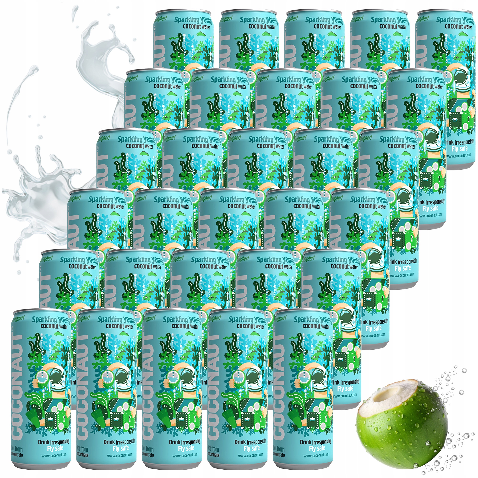 Levně 30 X Nápoj V Plechovce Coconaut, Sycený Z Mladého Kokosu, 320 ML
