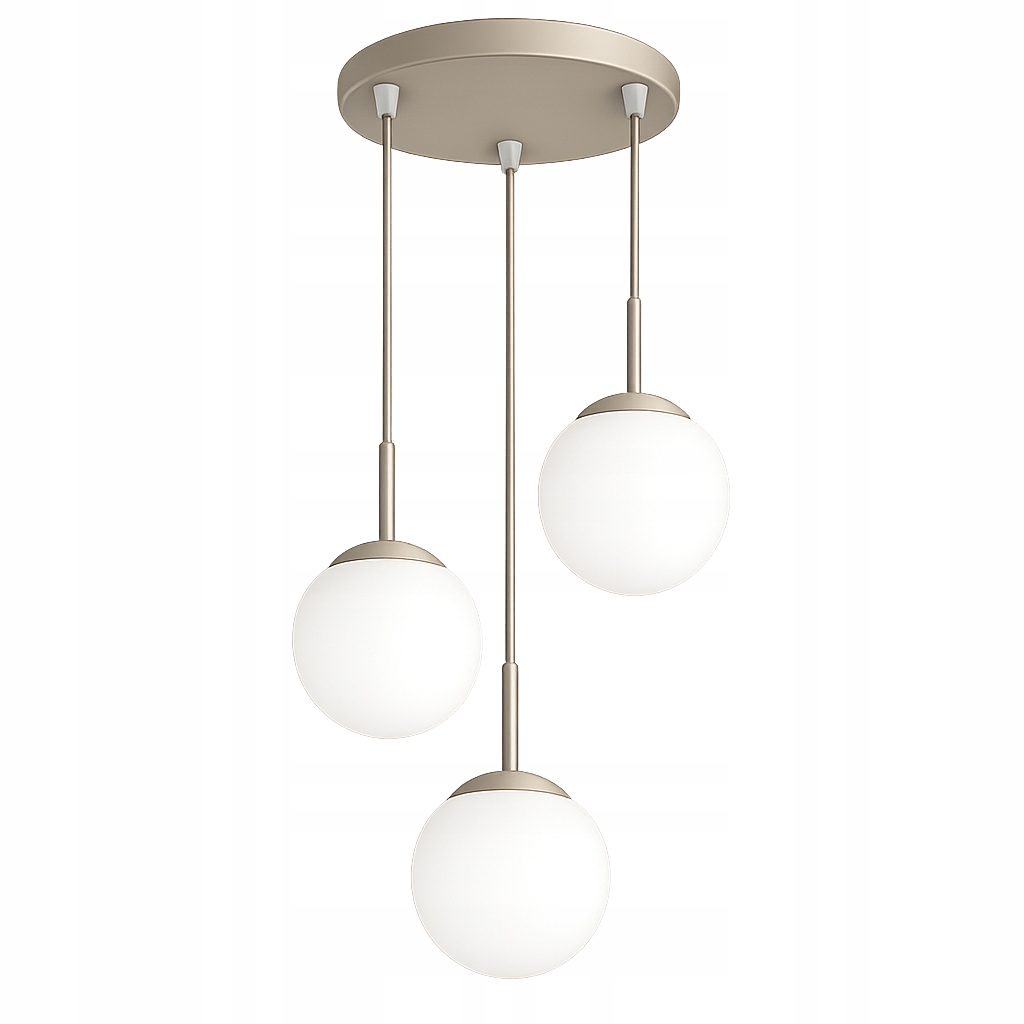 Závěsná stropní lampa 3x E27 Ecru Béžová Kašmír Lustr na Led žárovku