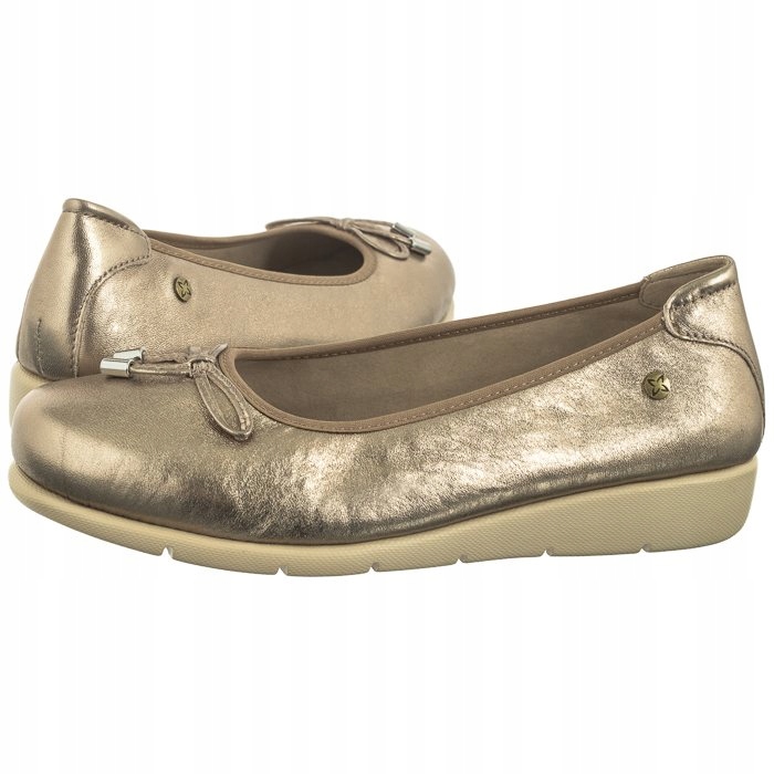 Dámské kožené baleríny Klasické Maciejka Zlaté P6504-25/00-1