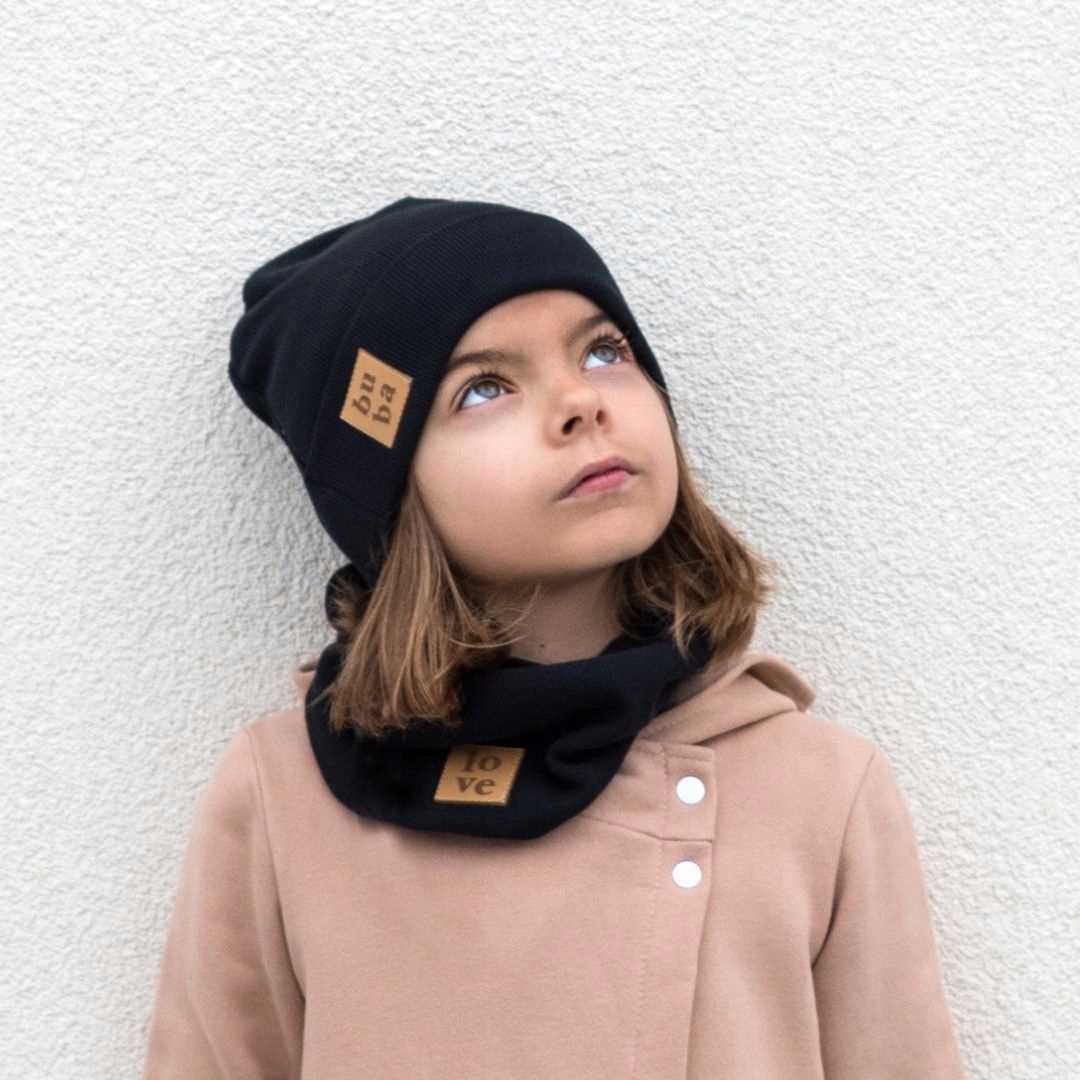 

Czapka i komin wiosna-jesień - czarny 56-60