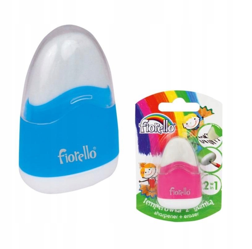 Szkolne TEMPERÓWKI Strugaczka TEMPERÓWKA z Gumką FIORELLO Ostrzałka Szkolna