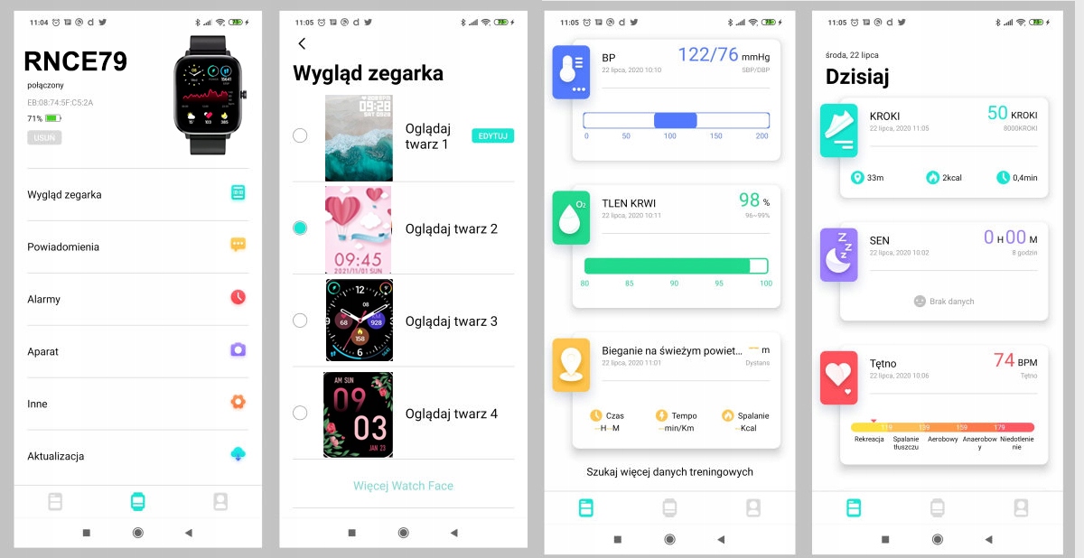 SMARTWATCH ZEGAREK DAMSKI SMS KROKI PULS ROZMOWY PRO SMART WATCH 3 PASKI Złącza brak