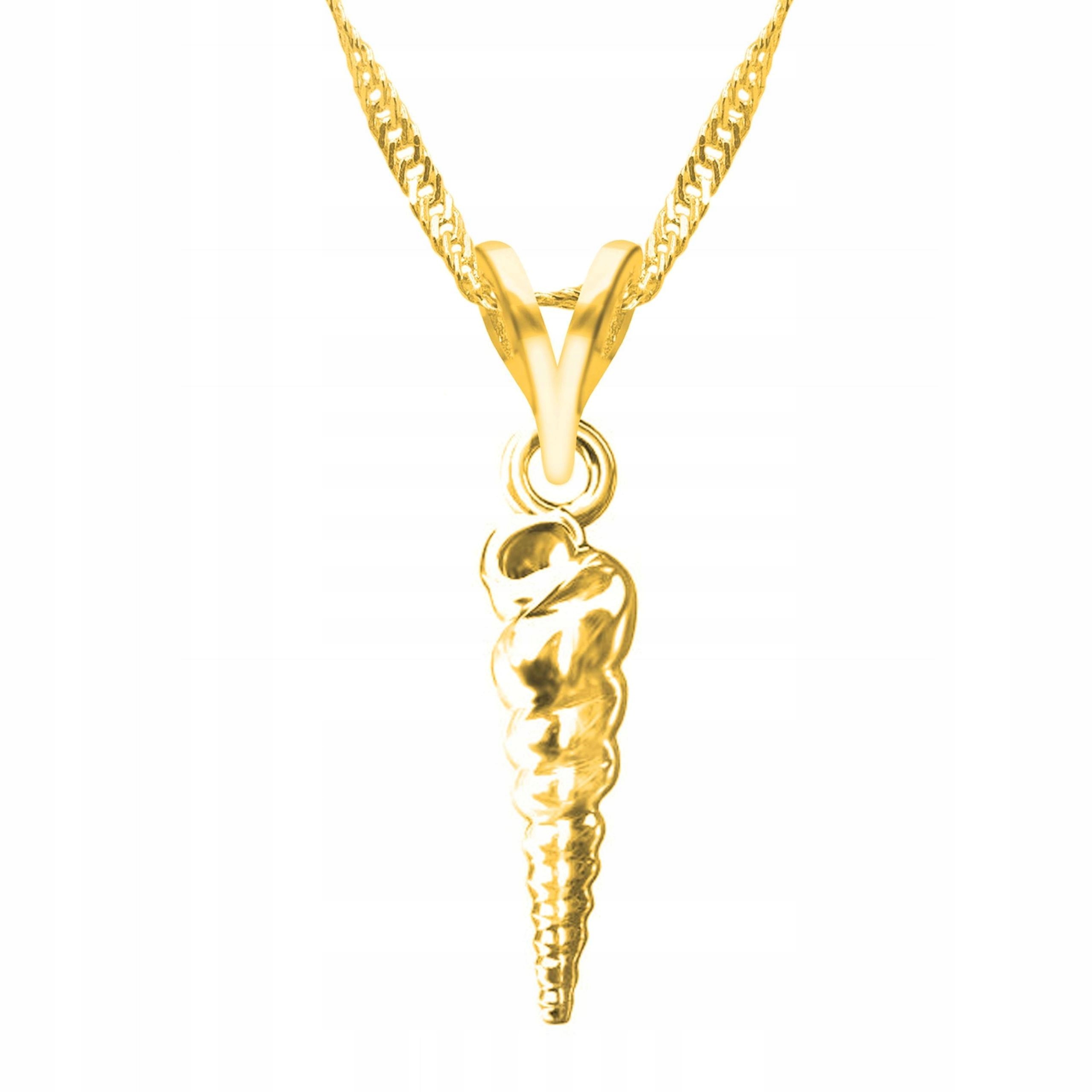 Zlatý náhrdelník s mořskou mušličkou Poklad oceánu Moře mušle Stříbro 925