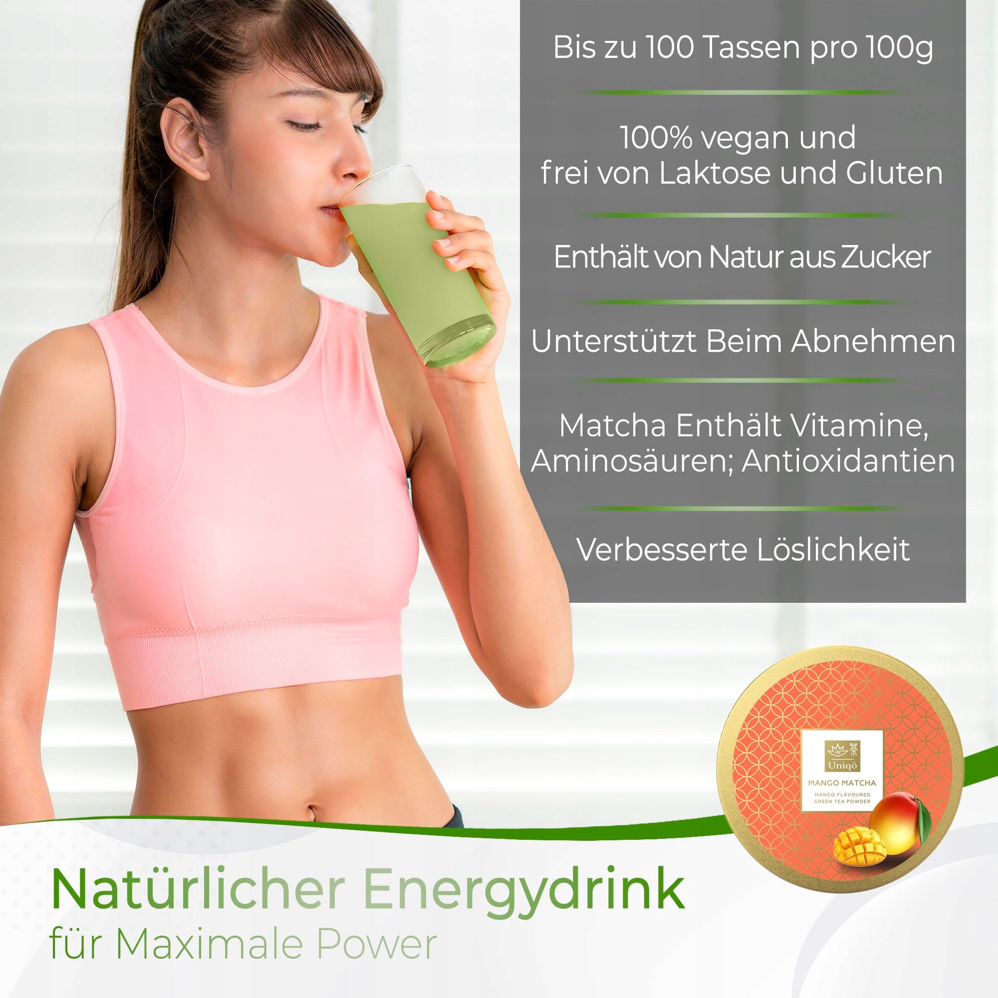 TEA UNIQO Mango Matcha Proszek Idealny Do Lodów Latte Shake'ów Gotowania — miniatura 4