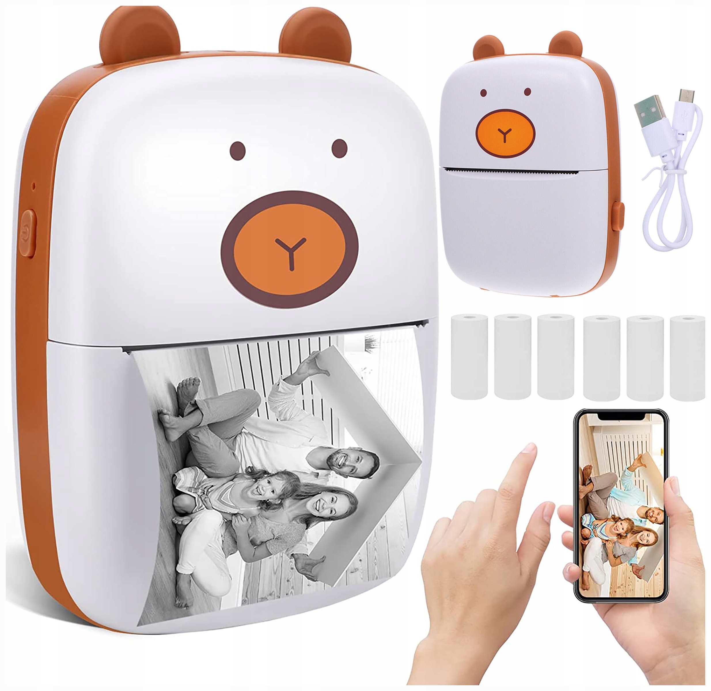 

Mini Drukarka Przenośna Termiczna Dzieci Rolki