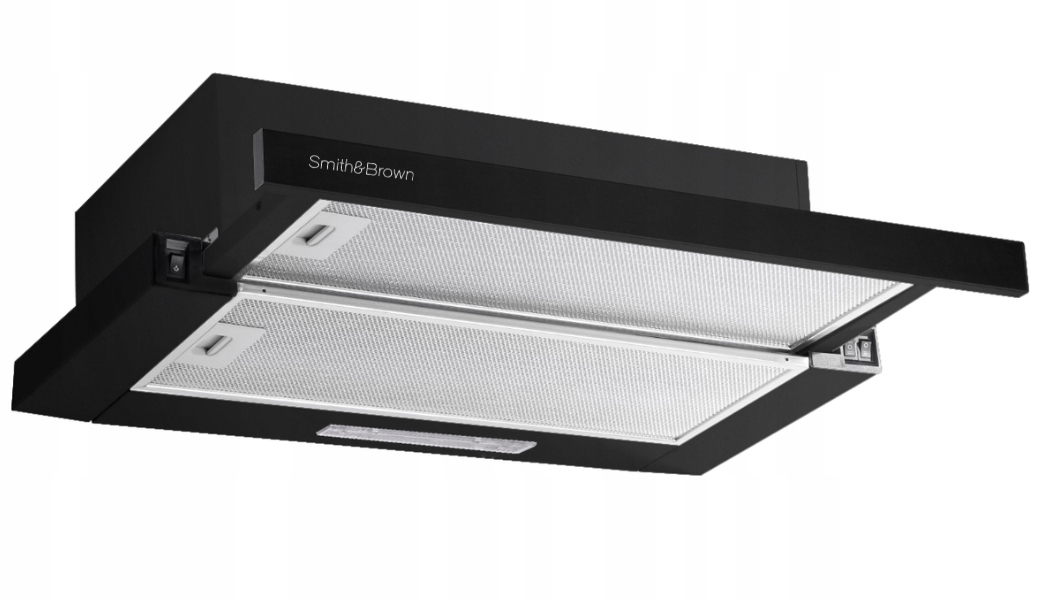 OKAP KUCHENNY PODSZAFKOWY 60 CM CZARNY POCHŁANIACZ Maksymalna wydajność 320 m³/h