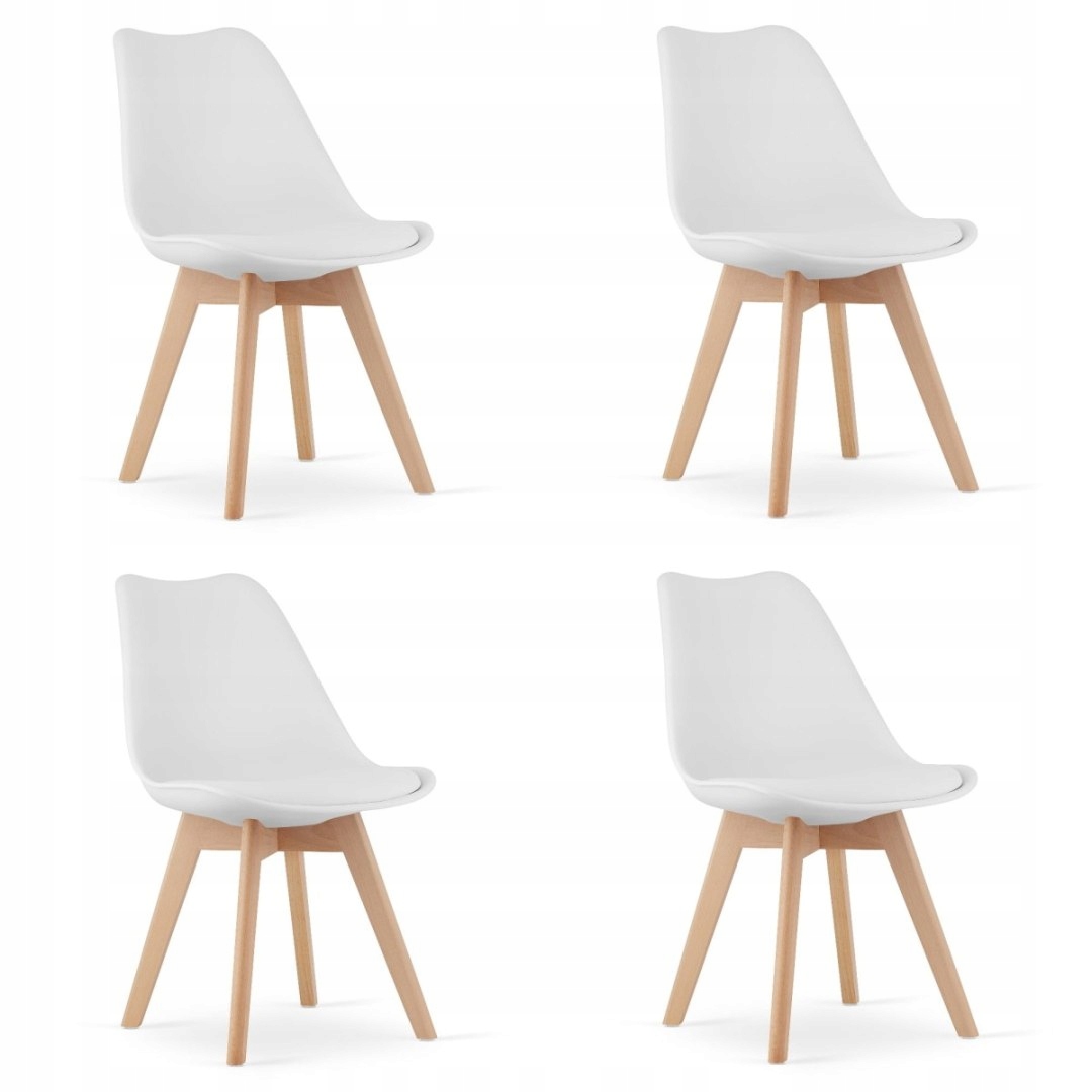 Sada stoličiek Mark biele drevené nohy 4ks