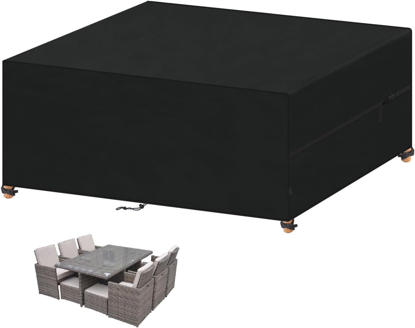 Pokrowiec Ogrodowy na Meble Krzesła Wodoszczelna Torba 240x180x75 Czarny