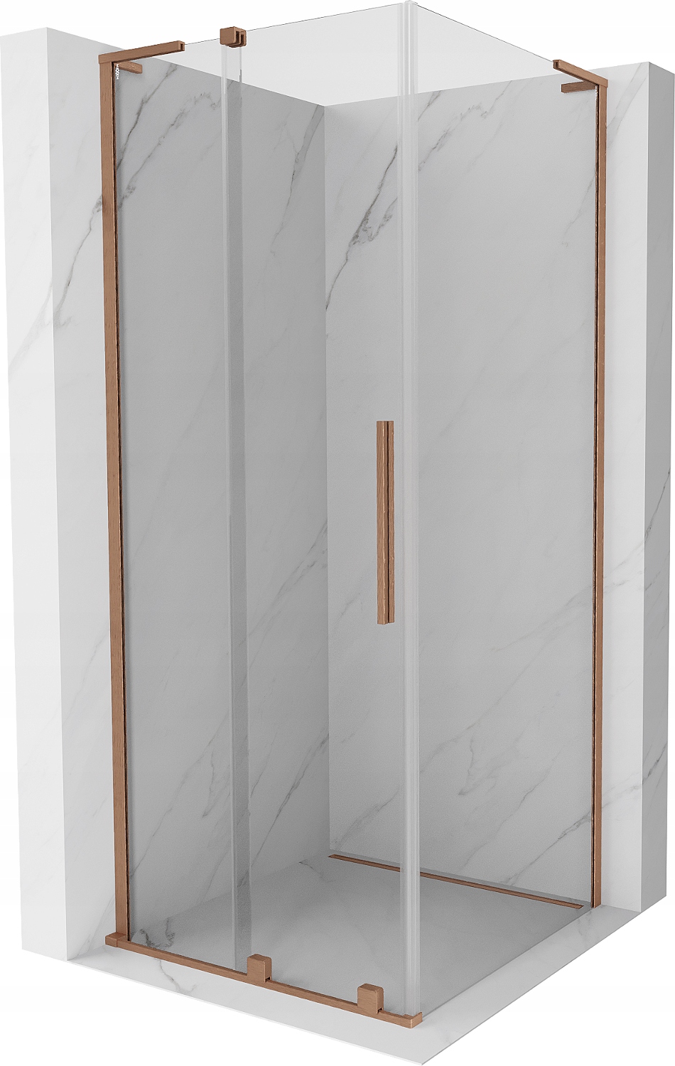 Mexen Velar L Kabina Prysznicowa Rozsuwana 120X120 CM Transparent Miedź