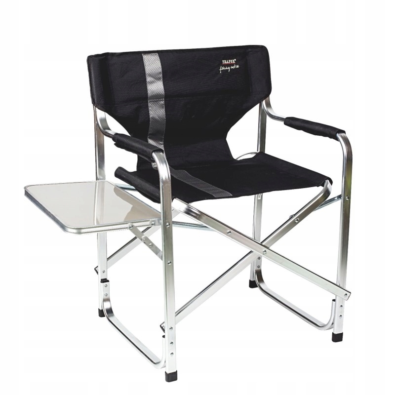 Krzesło Fotel Wędkarski Traper Comfort Ze Stolikiem Oparciem Składany Lekki