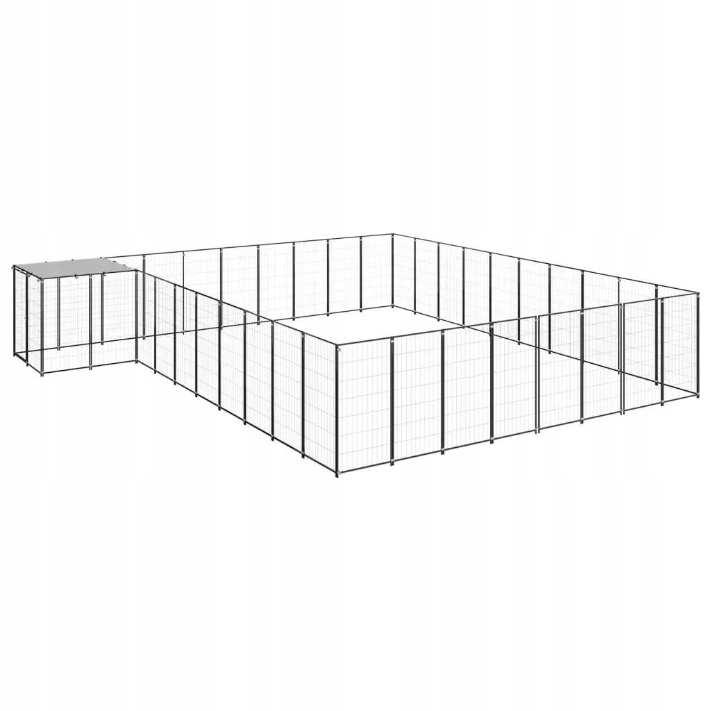 Levně Psí kotec černý 25,41 m² ocel