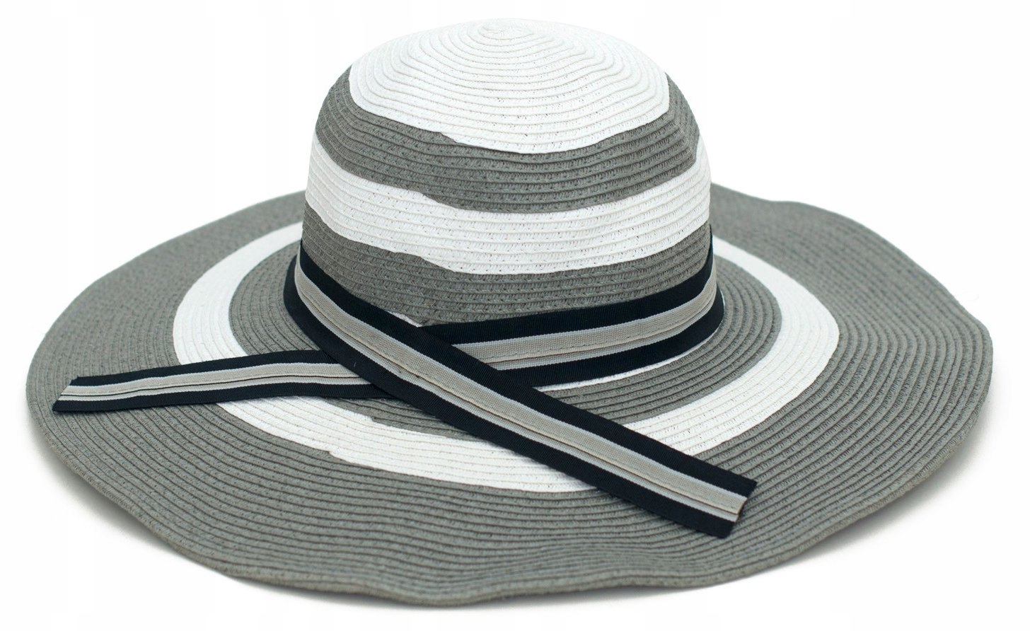 

Sale-% Kapelusz na lato Plażowy pasy kp0103-4