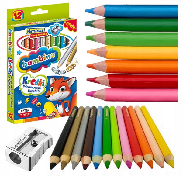 

Bambino Grube Kredki Ołówkowe Jumbo 12 Szt +temp