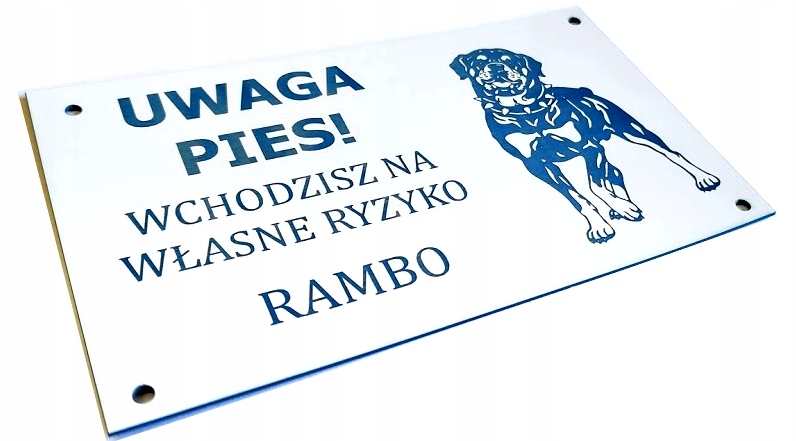 

Tabliczka Ostrzegawcza Uwaga Pies Dowolny Grawer