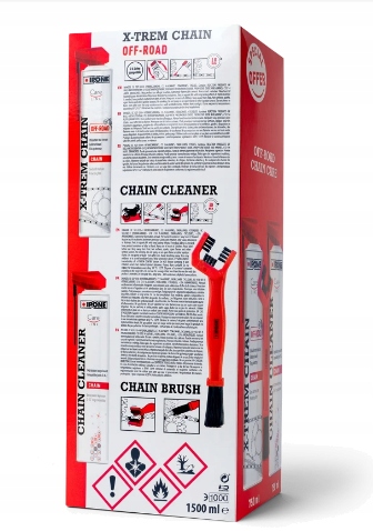 IPONE ZESTAW DO CZYSZCZENIA SMAROWANIA ŁAŃCUCHÓW OFF ROAD SZCZOTKA CLEANER Typ łańcucha o-ring x-ring z-ring