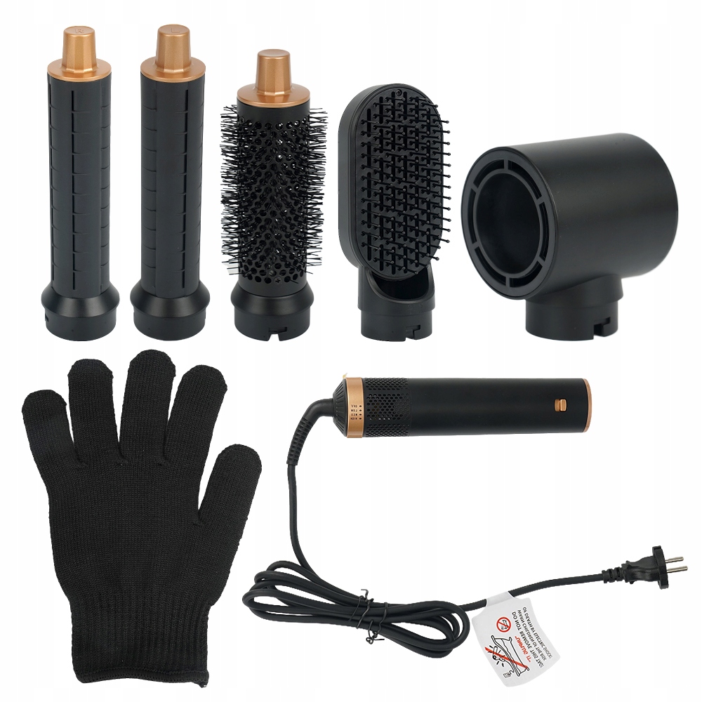 Vysoušeč Kartáč S Bojovým Kartáčem 5V1 Narovnávací Na Vlasy Černý WT-638