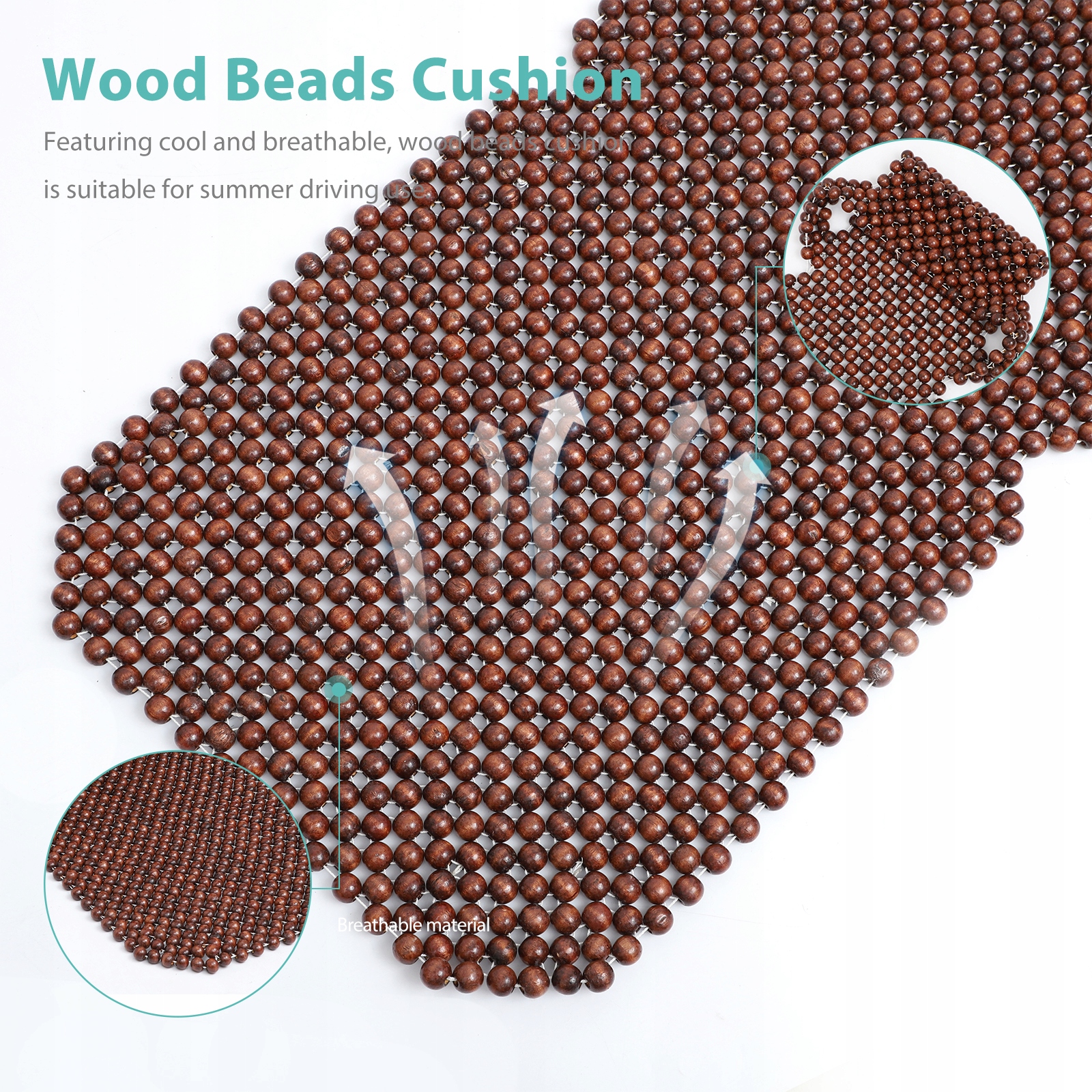 PODUSZKI DO FOTELI SAMOCHODOWYCH LETNIE CHŁODNE PODKŁADKI DREWNIANE KORALIKI PODKŁADKI Numer katalogowy części 21440318