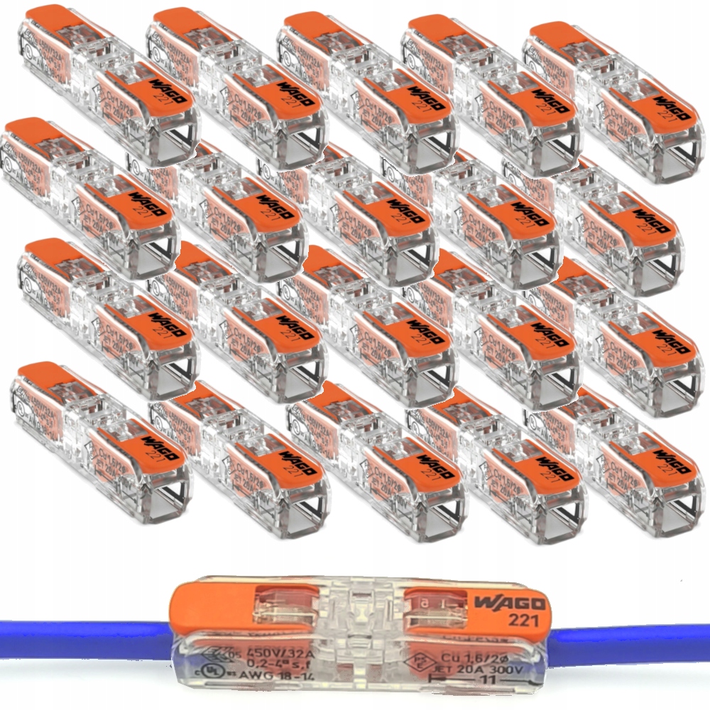 

20x Wago Złączka Przelotowa 221-2411 2x0,2-4mm2
