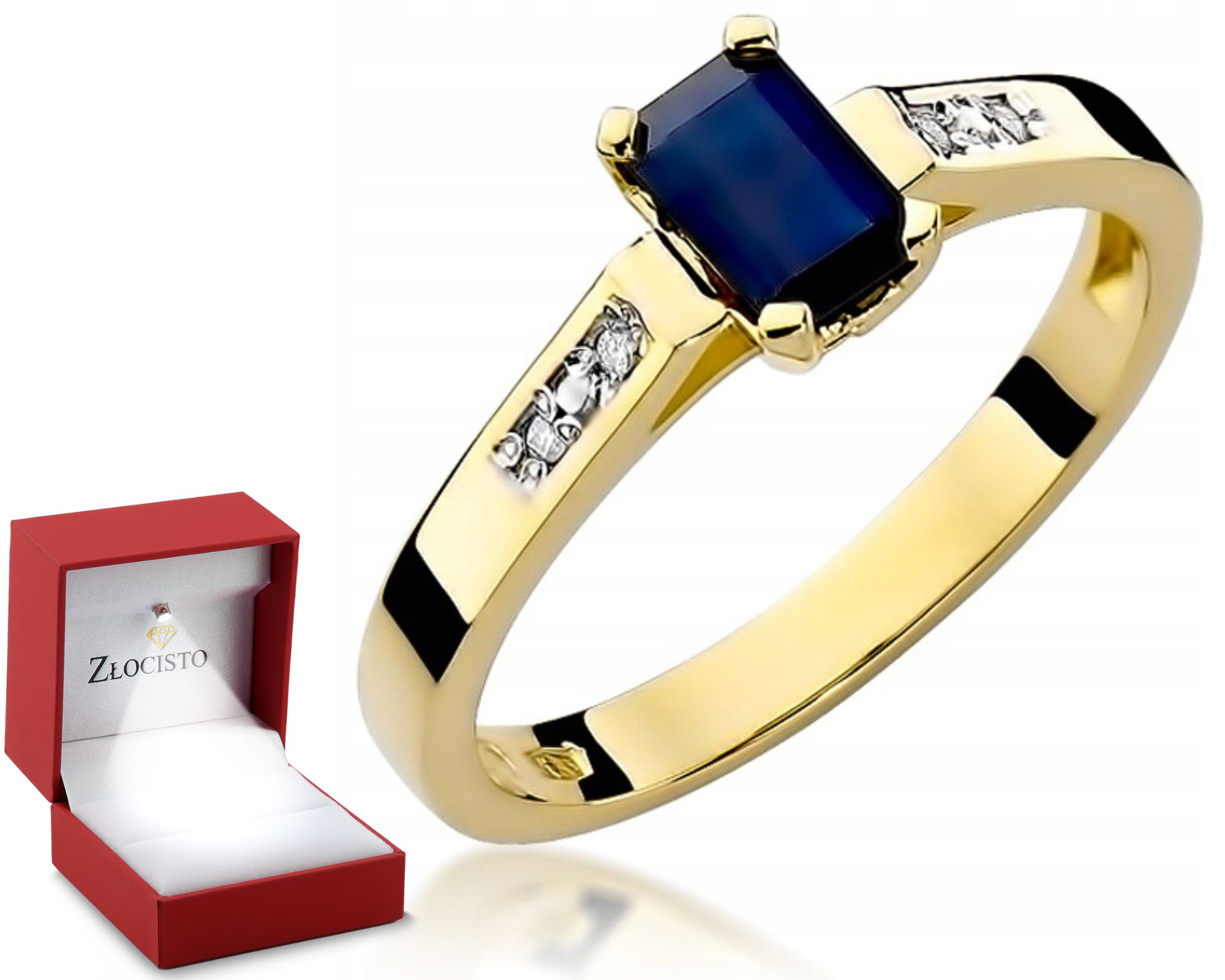 Prstýnek Safír Briliant 585 Gravírování Bonus