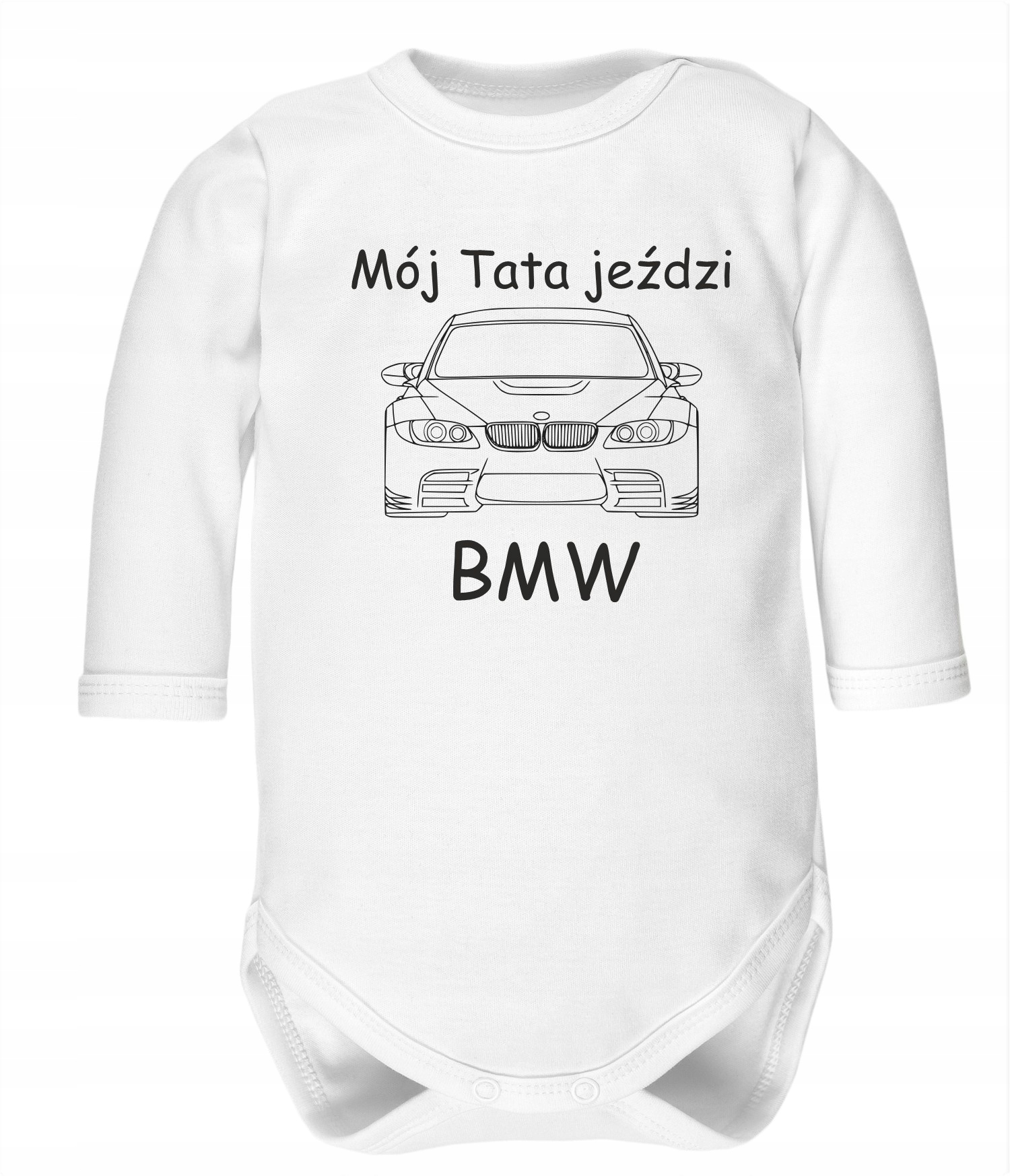 

Body dziecięce, napis, nadruk Mój tata jeździ Bmw