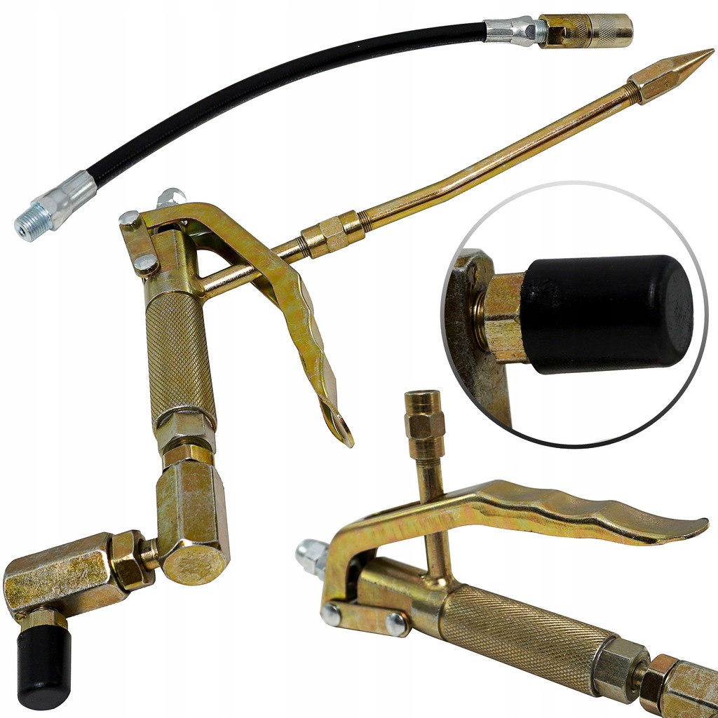 PISTOLET RĄCZKA DO SMAROWNICY PNEUMATYCZNEJ UCHWYT TAWOTNICY +DWIE KOŃCÓWKI