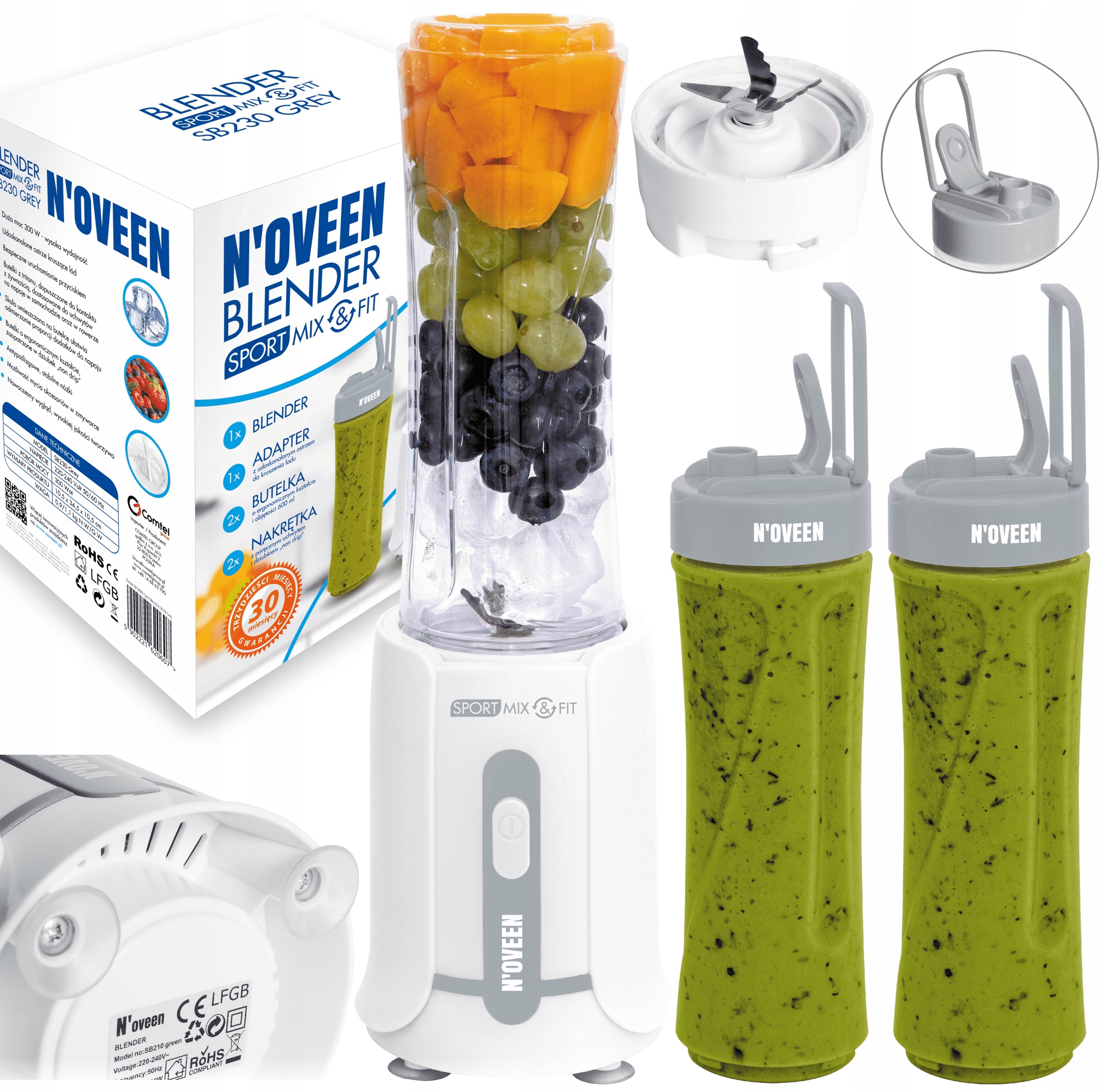 Blender mikser do KOKTAJLI sport +2 BUTELKI SPORT