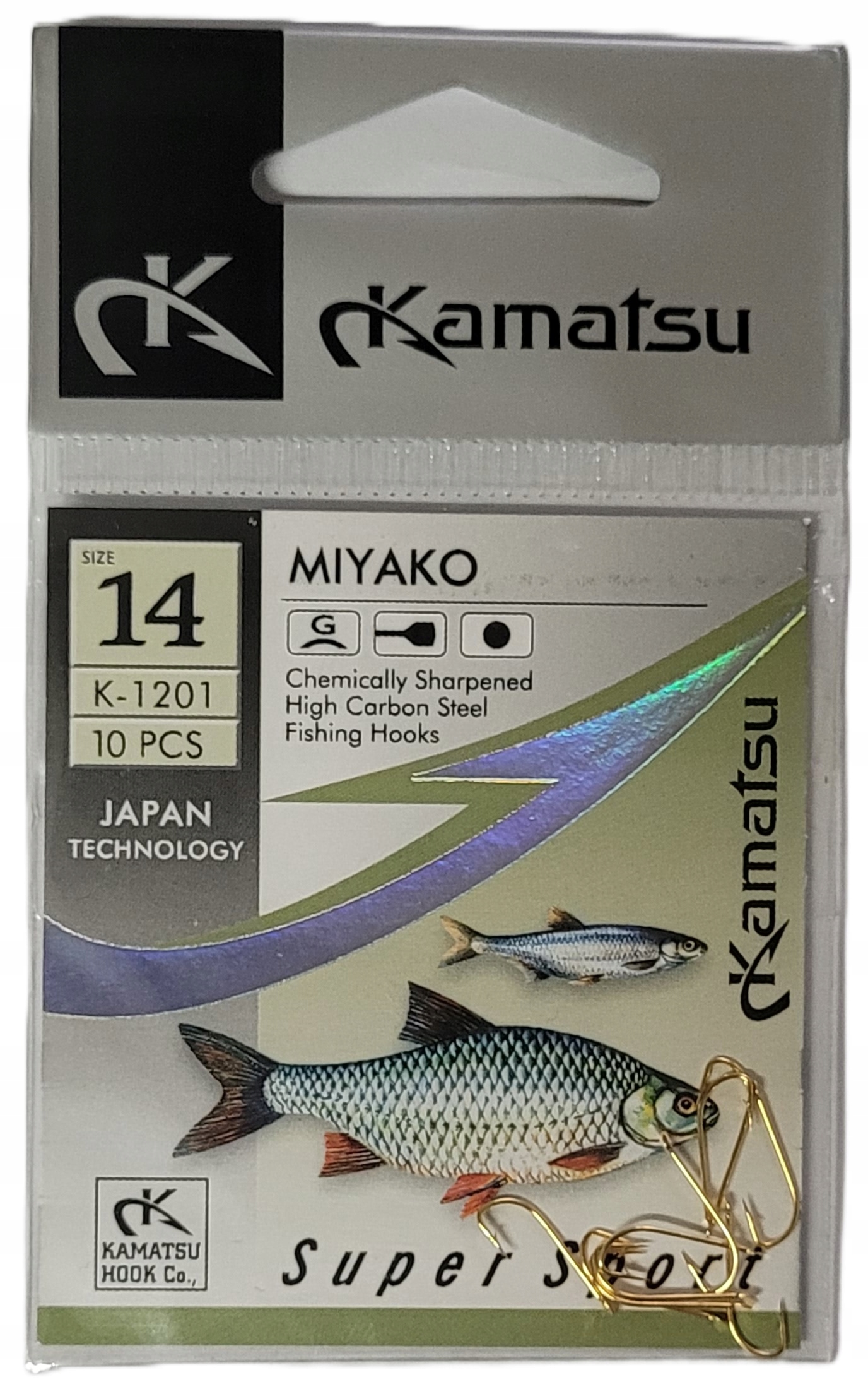 Haczyki Kamatsu Miyako Nr. 14 10 szt Haki Złote