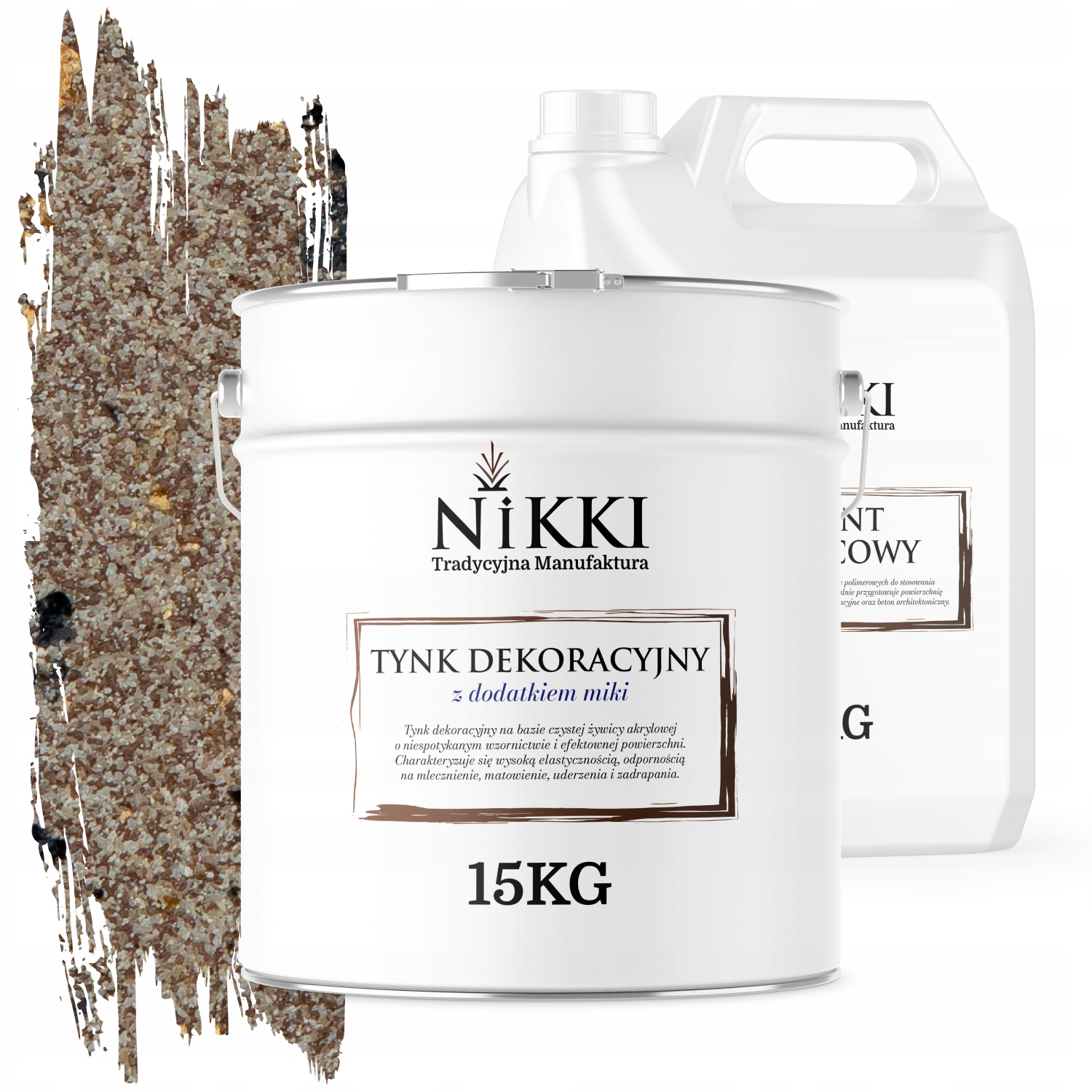 Dekoračná Omietka Vonkajšia/vnútorná 15KG Béžová Čierna Zlatá Mika D814 Základný Náter