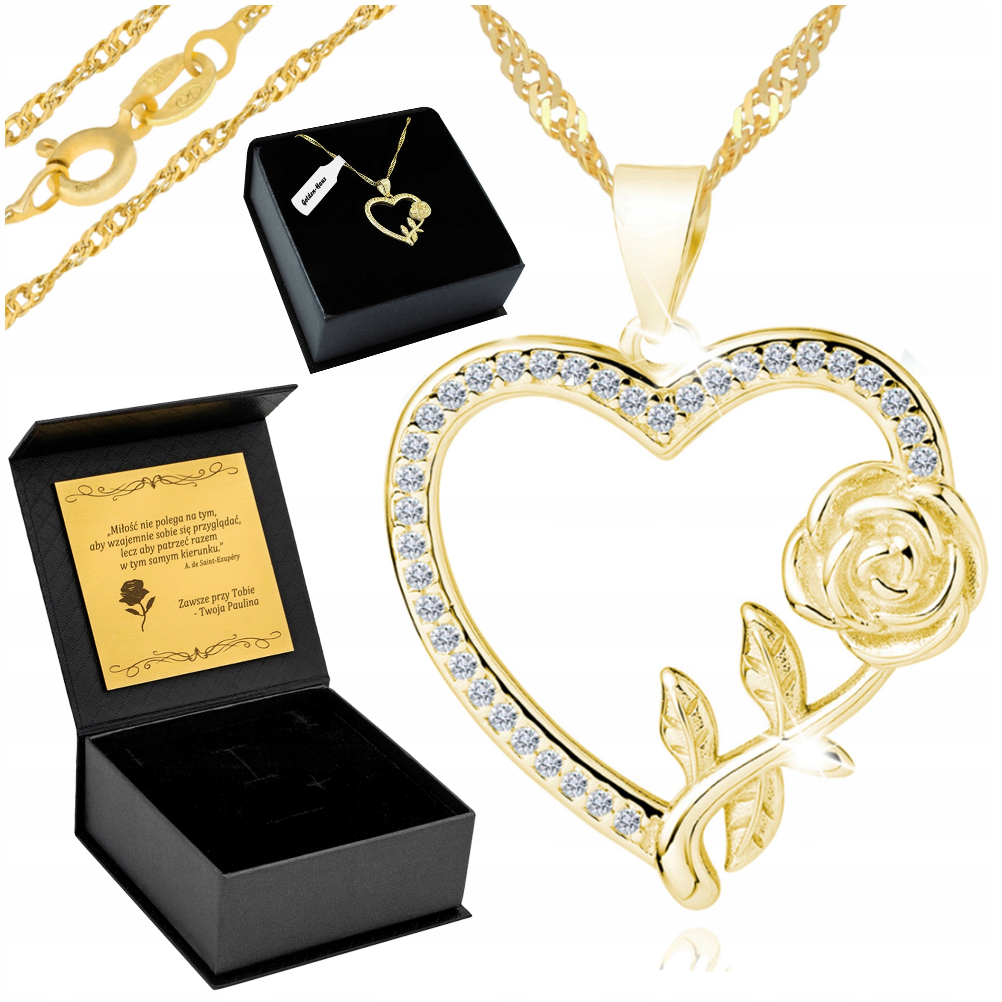 Stříbrný Řetízek Se Srdce 925/585 Dárek Pro Ženu 14K Gravírování