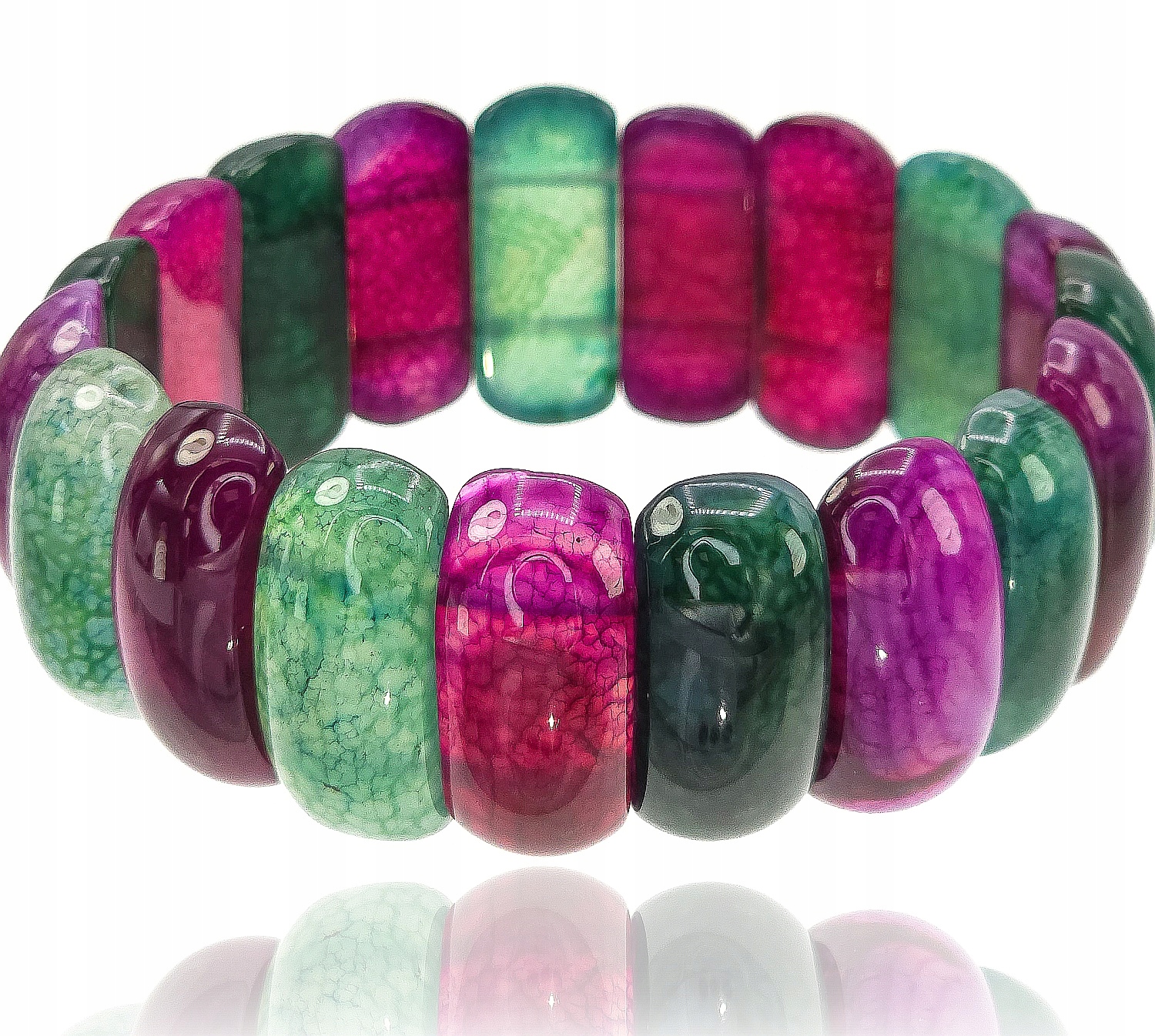 Achát hadí barevný, nádherný přírodní náramek