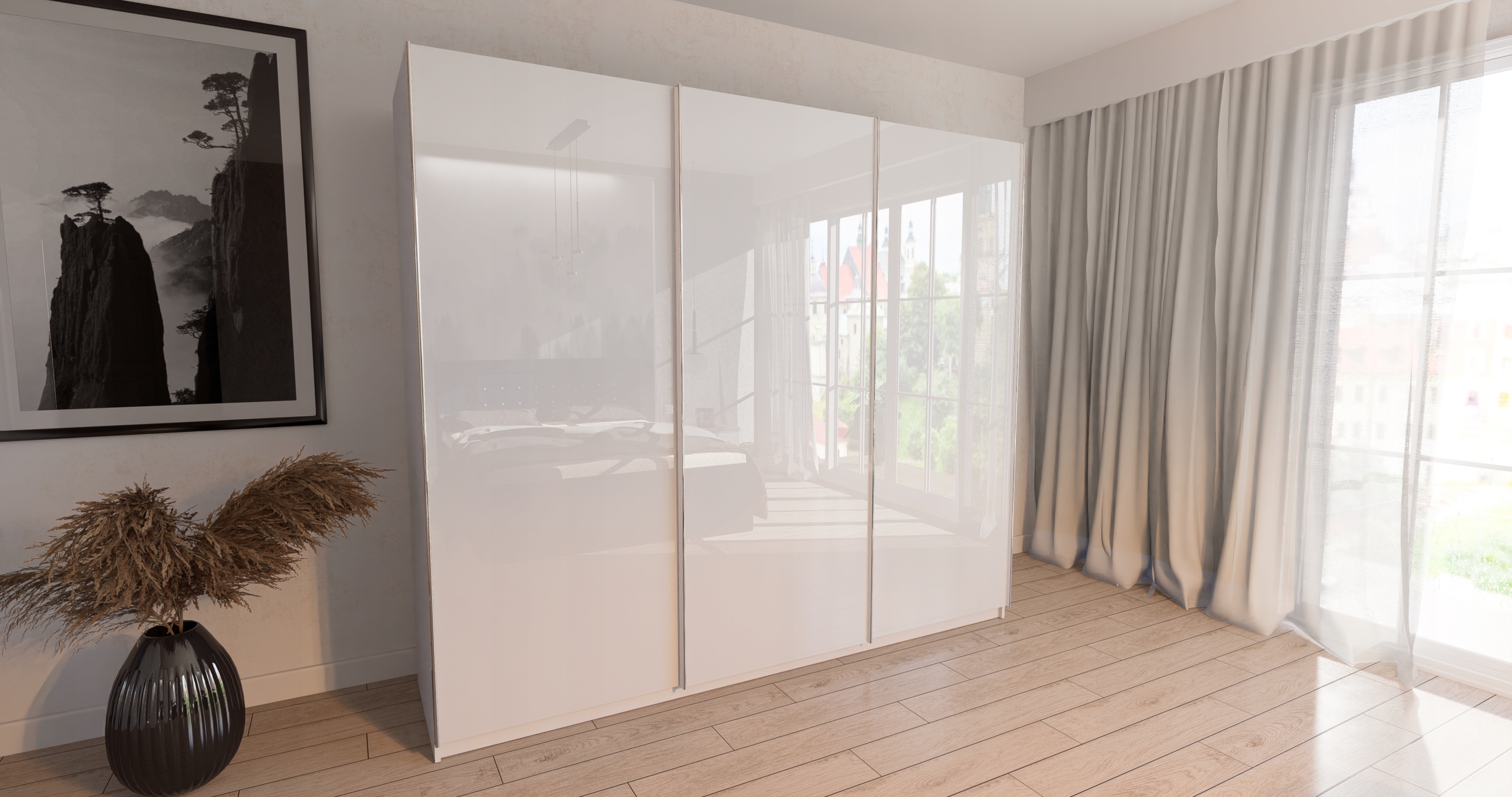 NOWOCZESNA SZAFA OPAL 01 210CM DRZWI PRZESUWNE