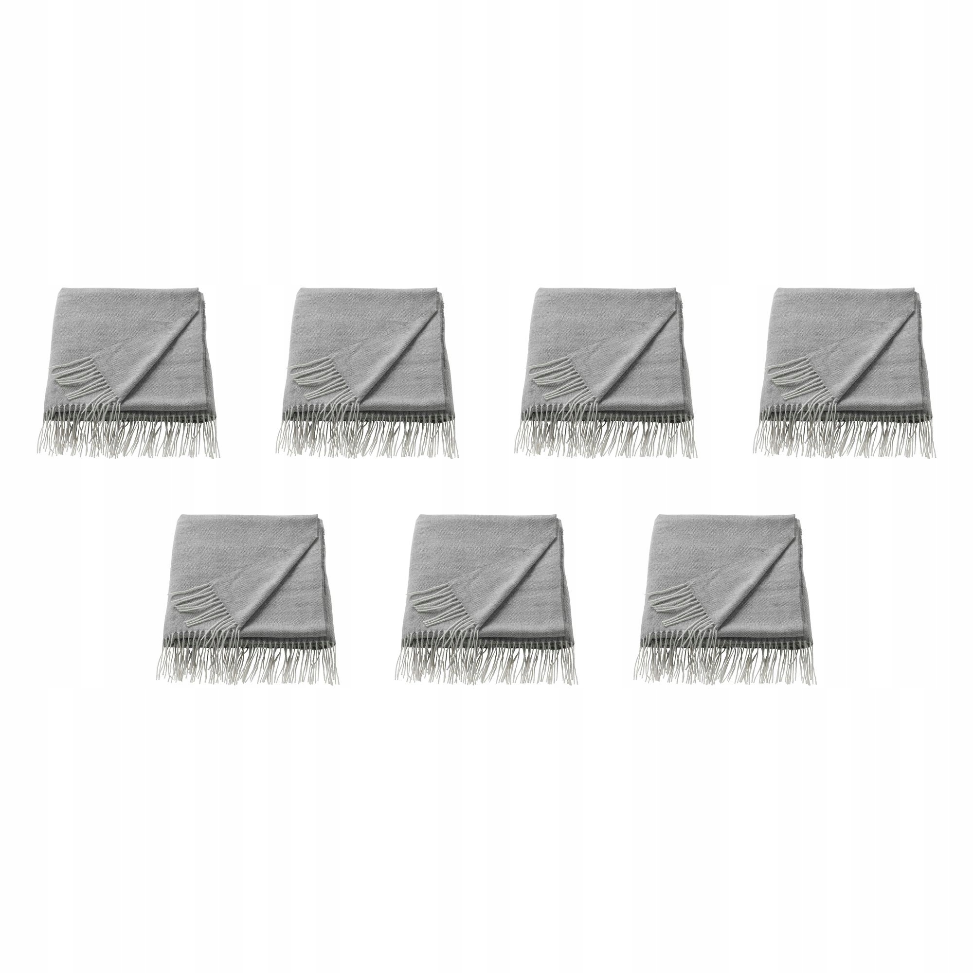 7 ks Šedý pléd 120 x 160 cm měkký s třásněmi Holmvi
